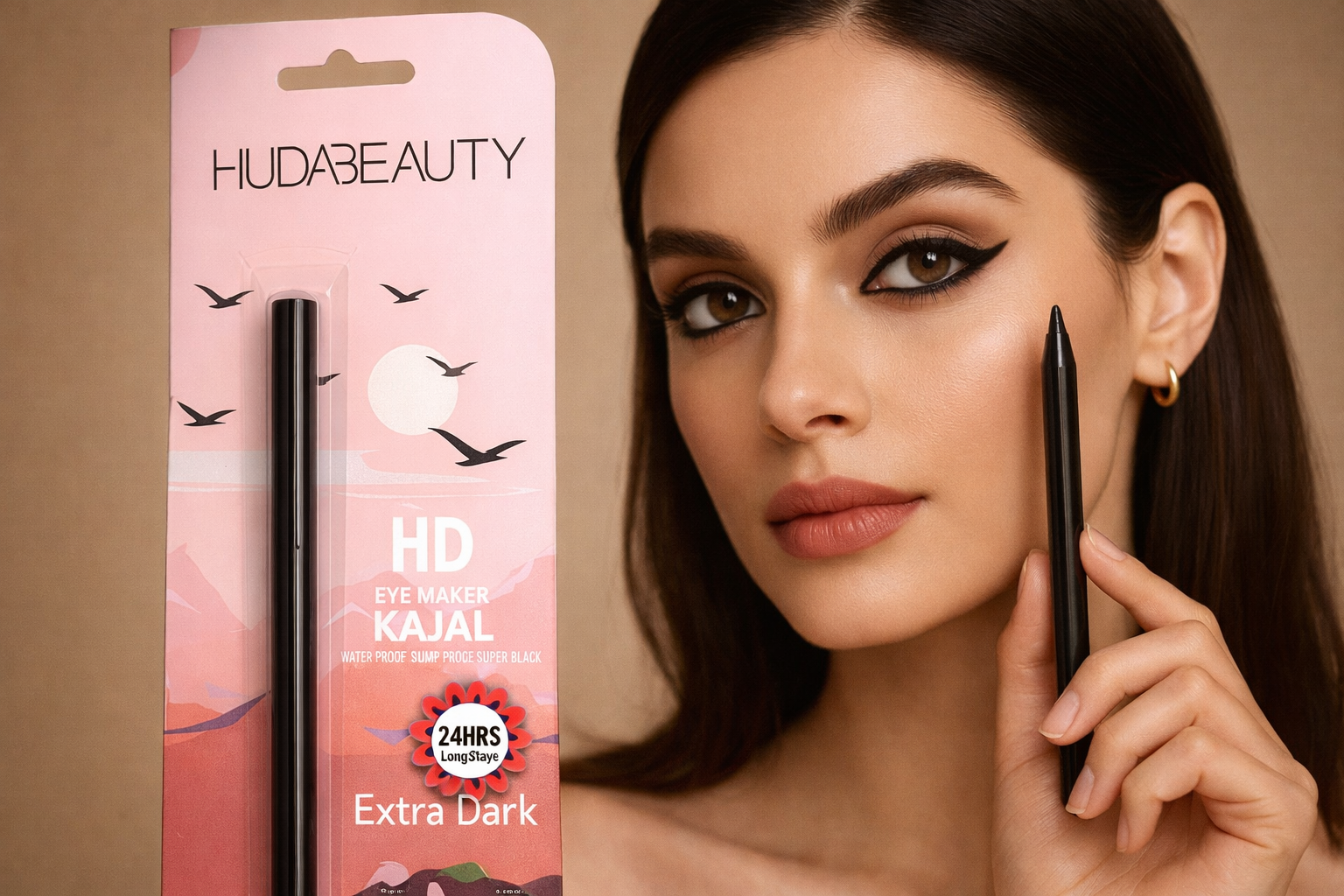 HD Eye Maker Kajal – Extra Dark (24H Long Stay, Waterproof & Smudge Proof)