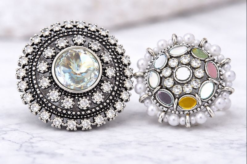 Festive Luxe Crystal Duo Ring Set