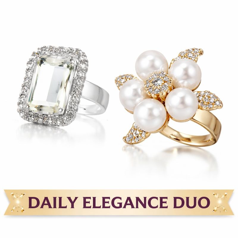 Daily Elegance Duo Ring Set