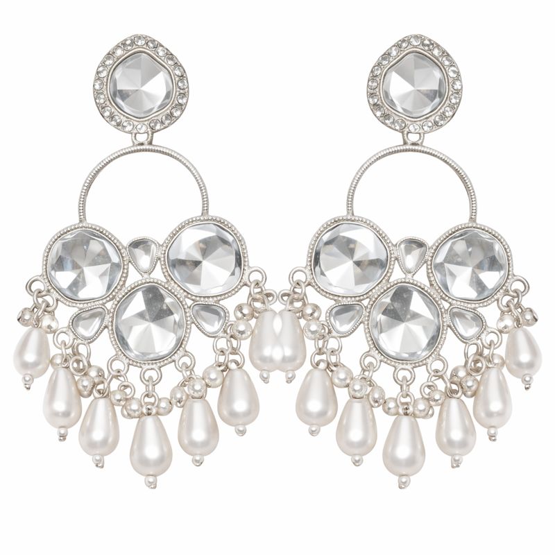 Ivory Grace Pearl Chandbali Earrings